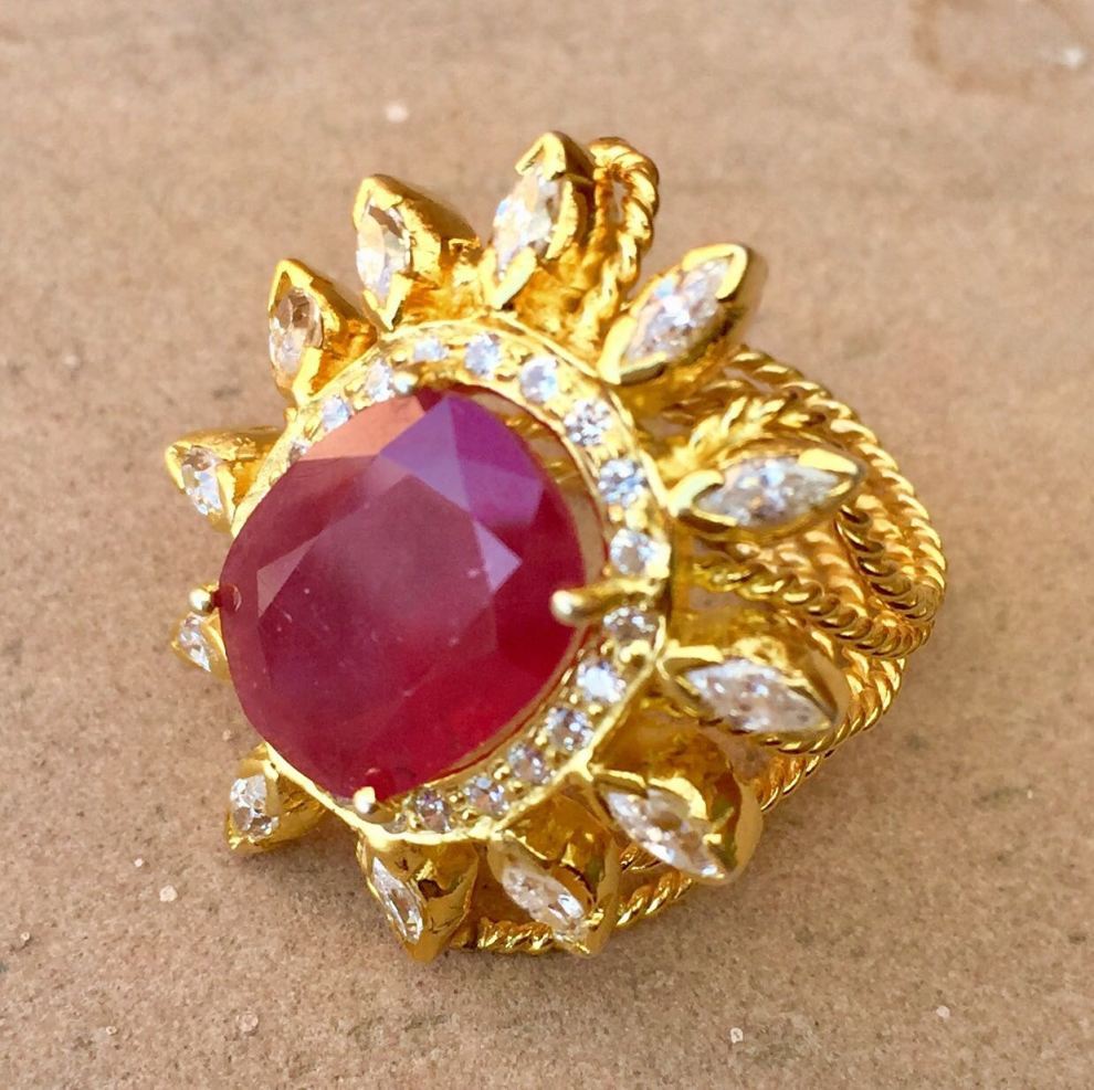 Ruby Spiral Ring