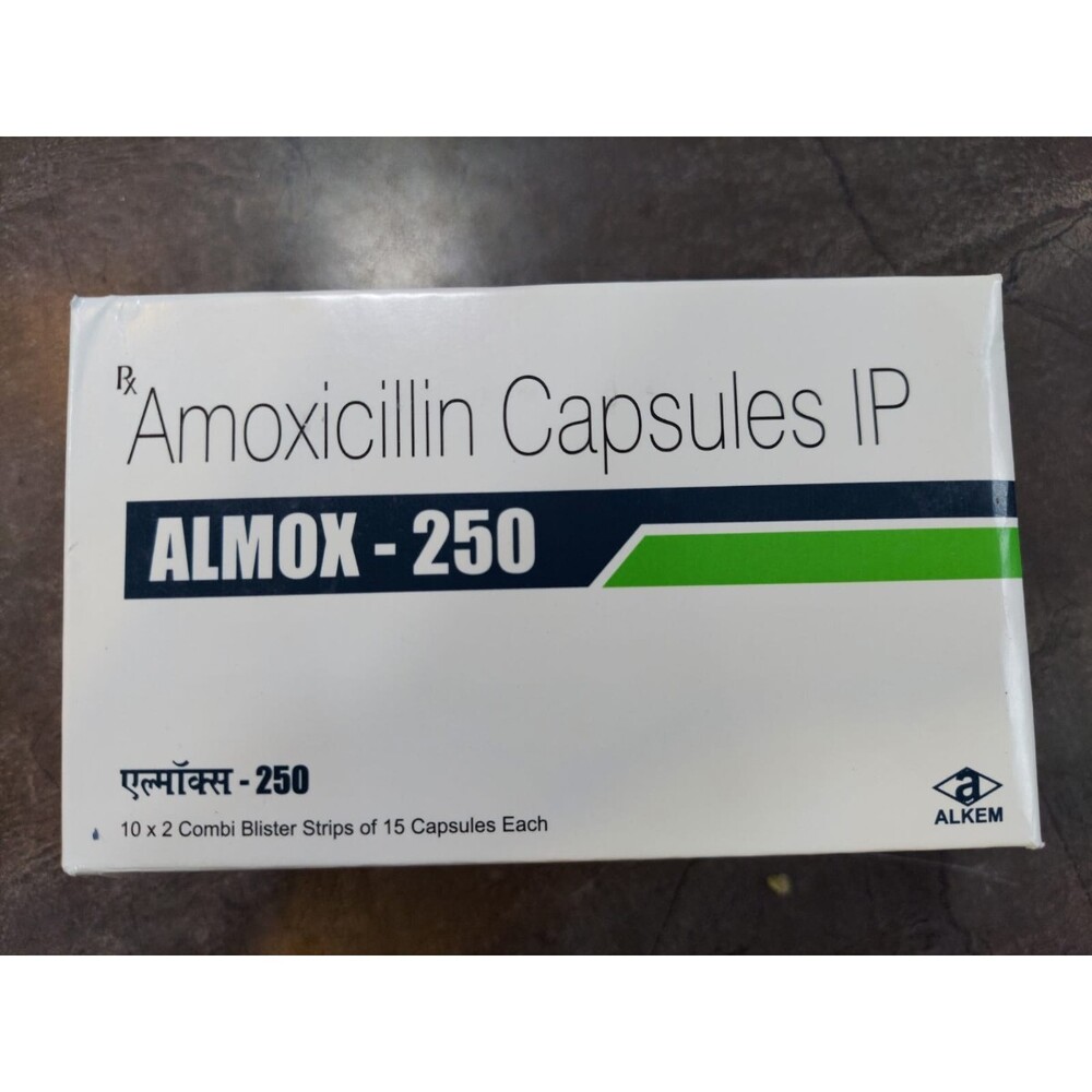 Almox 250 Mg Capsule - 250 Mg Dosage | Broad Spectrum Antibiotic For Bacterial Infections, Convenient For All Ages