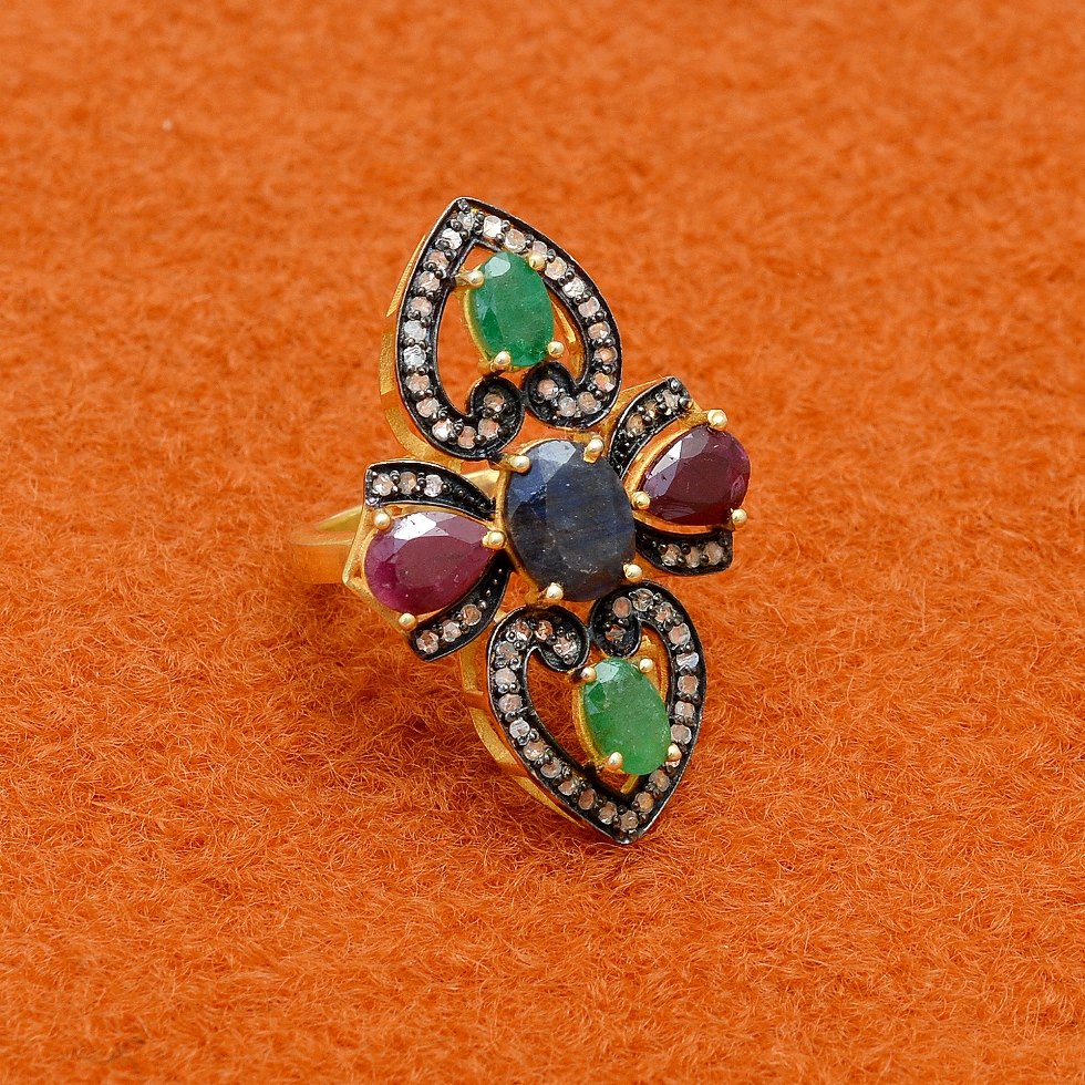 Ruby Diamond Ring - Color: Green