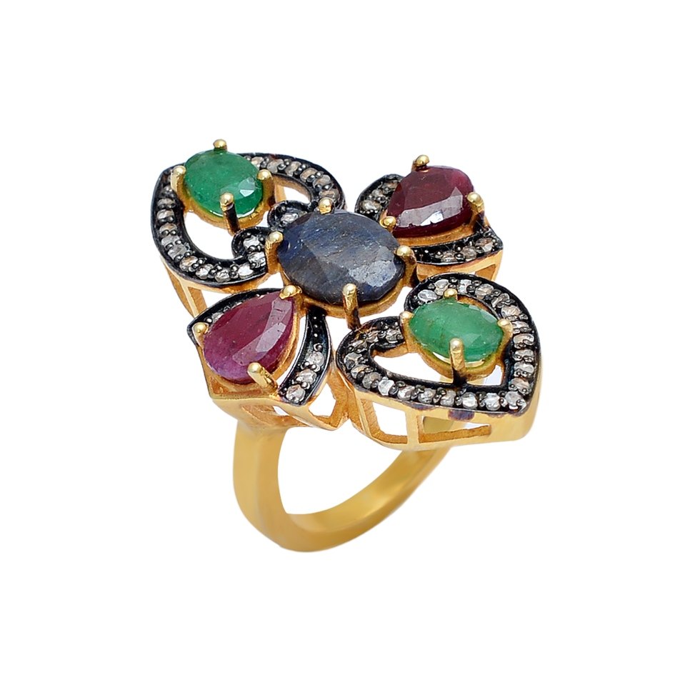 Ruby Diamond Ring - Color: Green