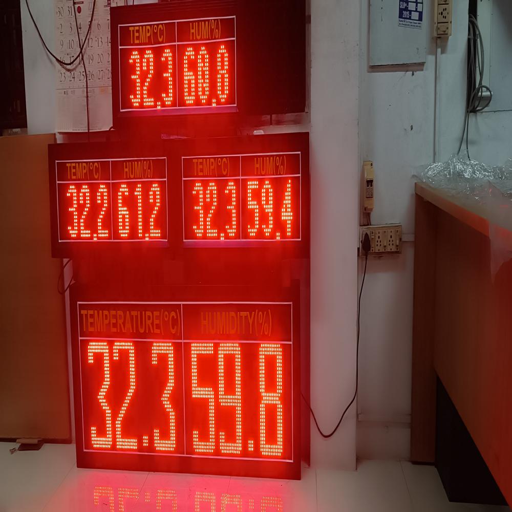 Jumbo Temperature & Humidity (%) Display Board - Application: Industry