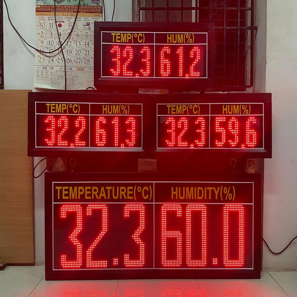 Jumbo Temperature & Humidity (%) Display Board - Application: Industry