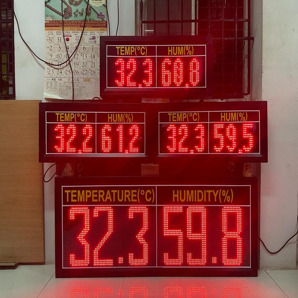 Jumbo Temperature & Humidity (%) Display Board - Application: Industry