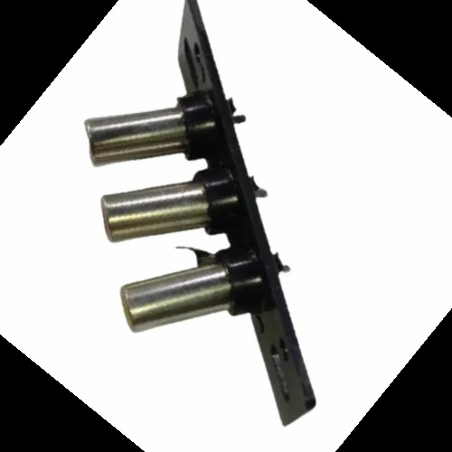 3 Rca Indian Socket - Plastic, Black | Standard Audio & Video Connectivity, Color-coded Channels, Durable Design With Gold-plated Contacts