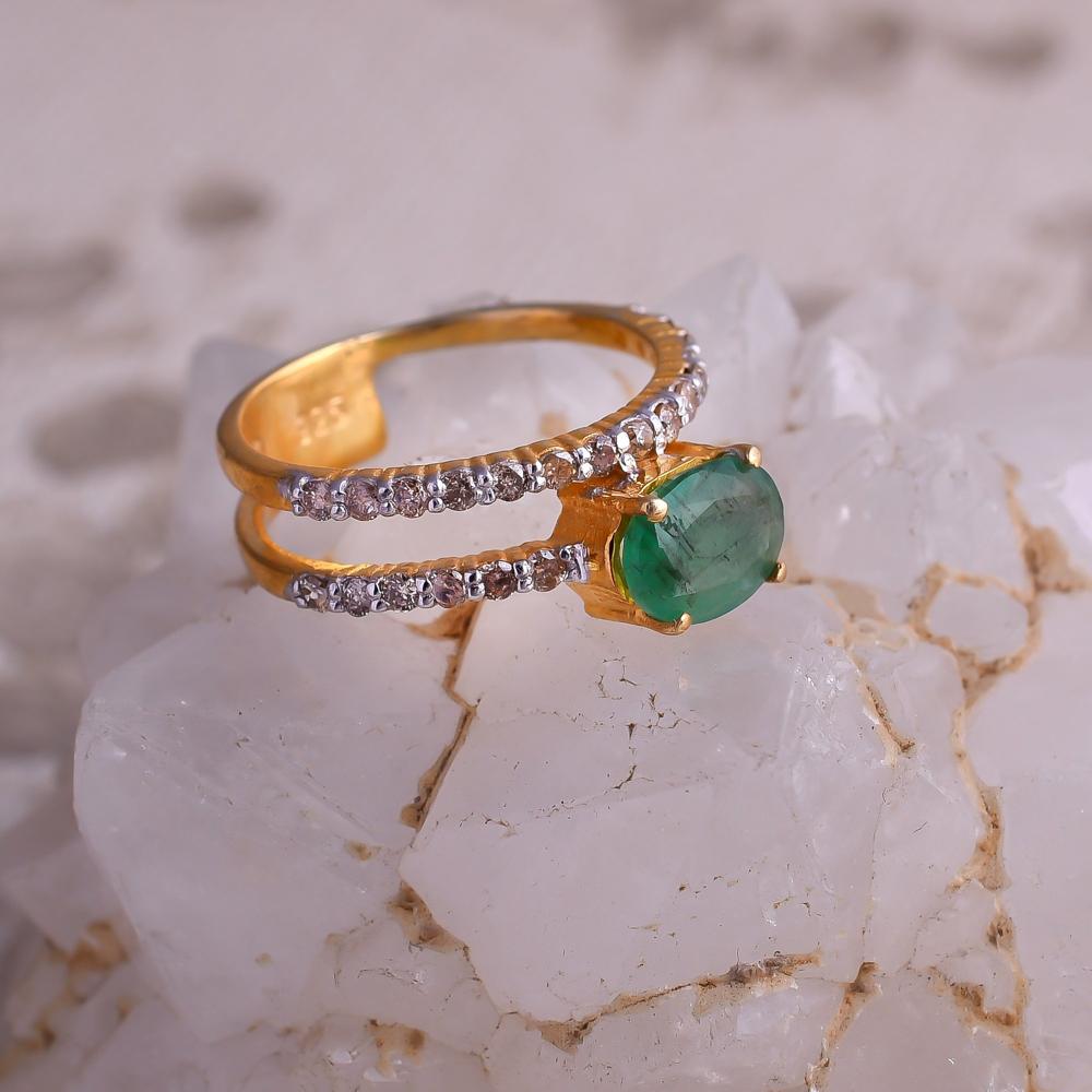 Emerald Diamond Gold Ring
