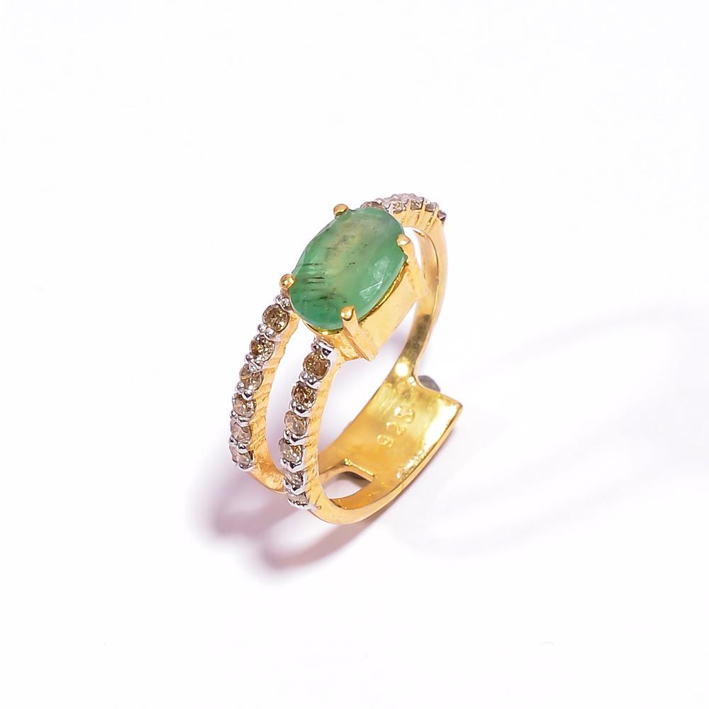 Emerald Diamond Gold Ring
