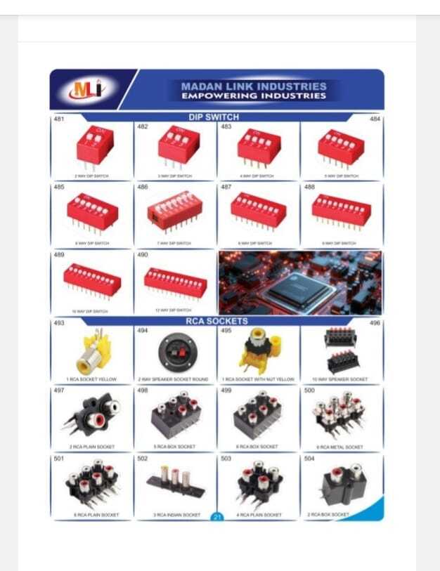 4 Way Speaker Socket Straight - Plastic, Standard Size, Color-coded (Red, White, Yellow) | Durable Design With Gold-plated Contacts For Optimal Signal Transmission