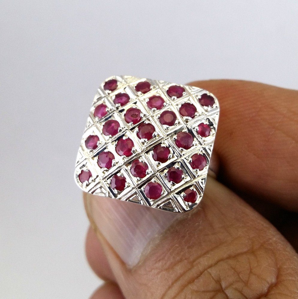 Natural Ruby Silver Ring