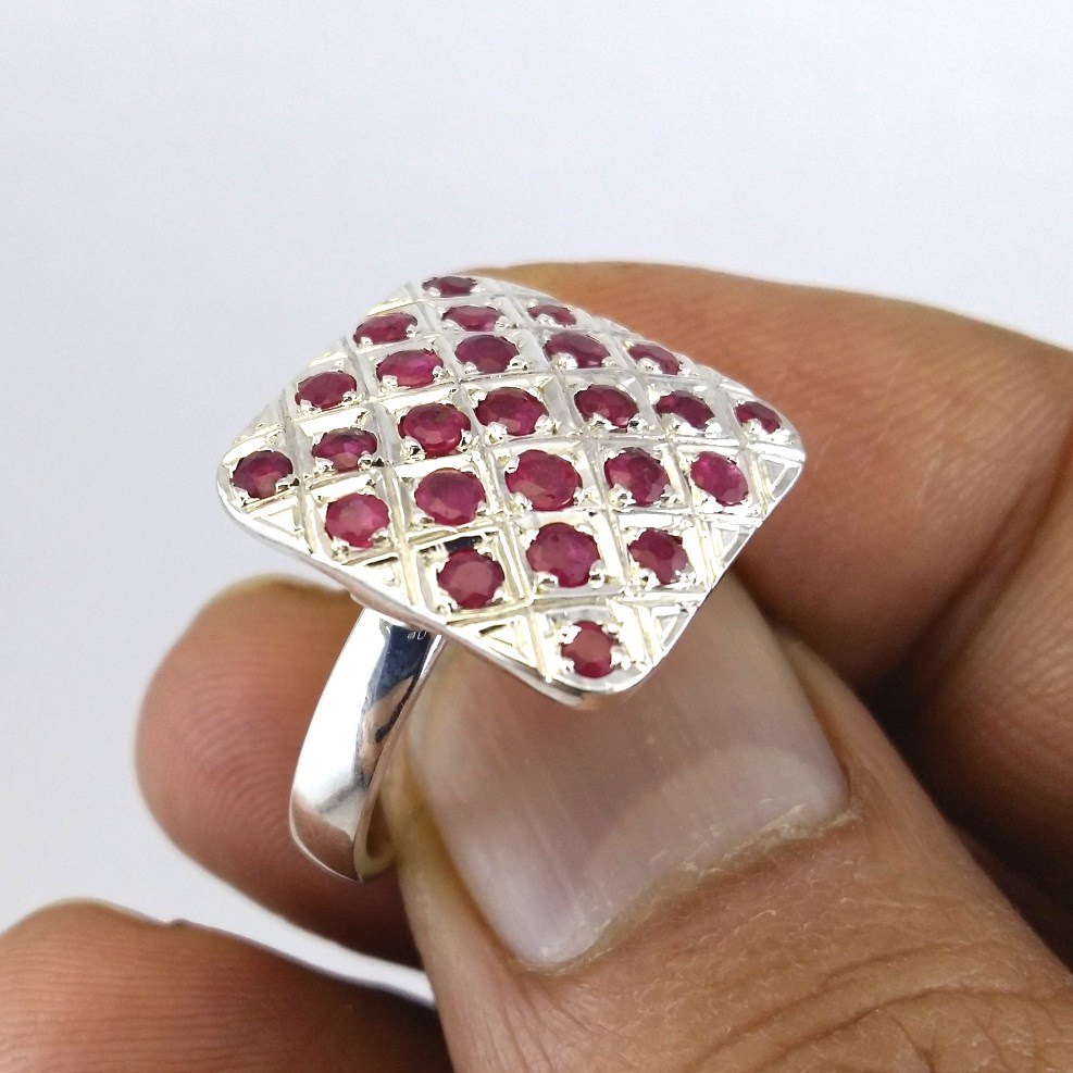 Natural Ruby Silver Ring