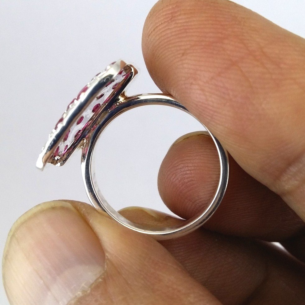 Natural Ruby Silver Ring - Grade: Fine Make