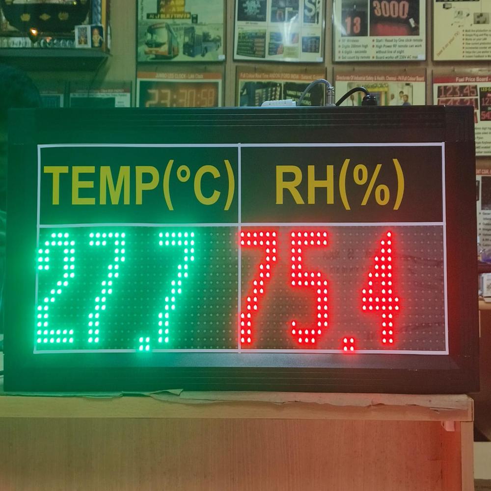 Multi Color - Temperature And Humidity Display - Application: Factory
