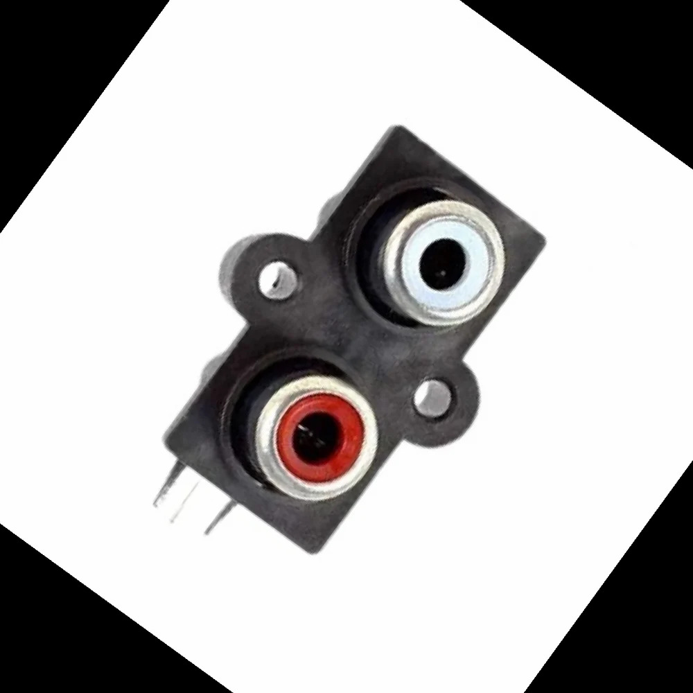 2 Rca Plain Socket - Plastic, Standard Size, Color-coded Design, 16a Current Rating, For Speaker Applications, Durable And Reliable Signal Transmission