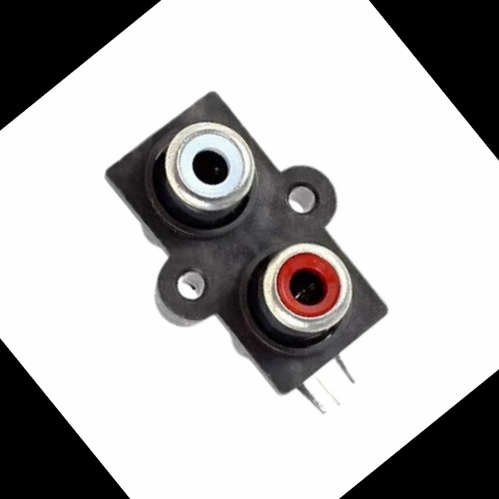 2 Rca Plain Socket - Plastic, Standard Size, Color-coded Design, 16a Current Rating, For Speaker Applications, Durable And Reliable Signal Transmission