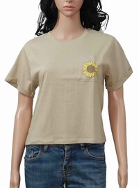 Ladies Printed Cropped  T-shirt