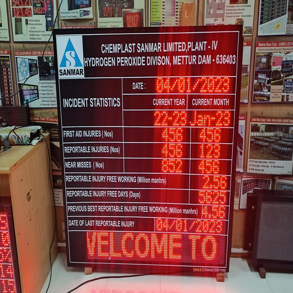 LED INDUSTRIAL SAFE MAN DAYS DISPLAY BOARD