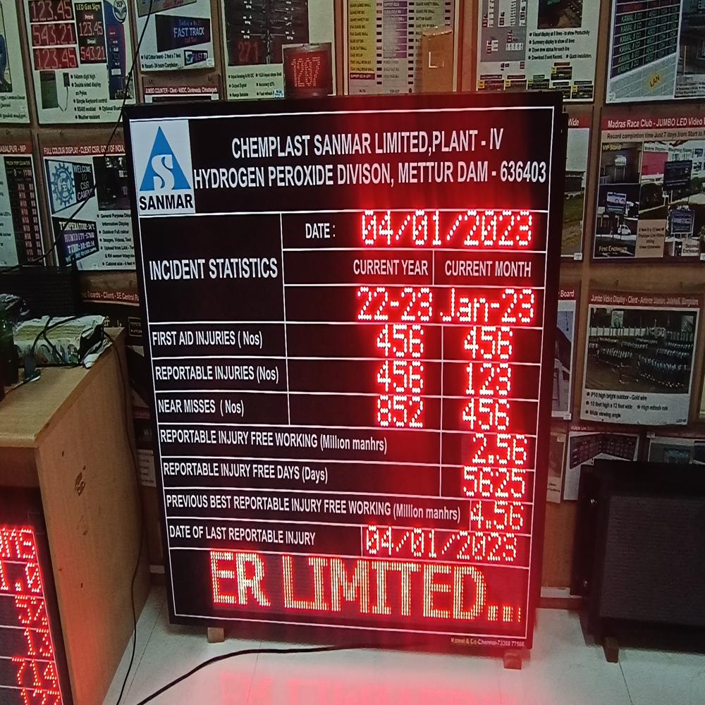 Led Industrial Safe Man Days Display Board - Led Type: Dot Matrix