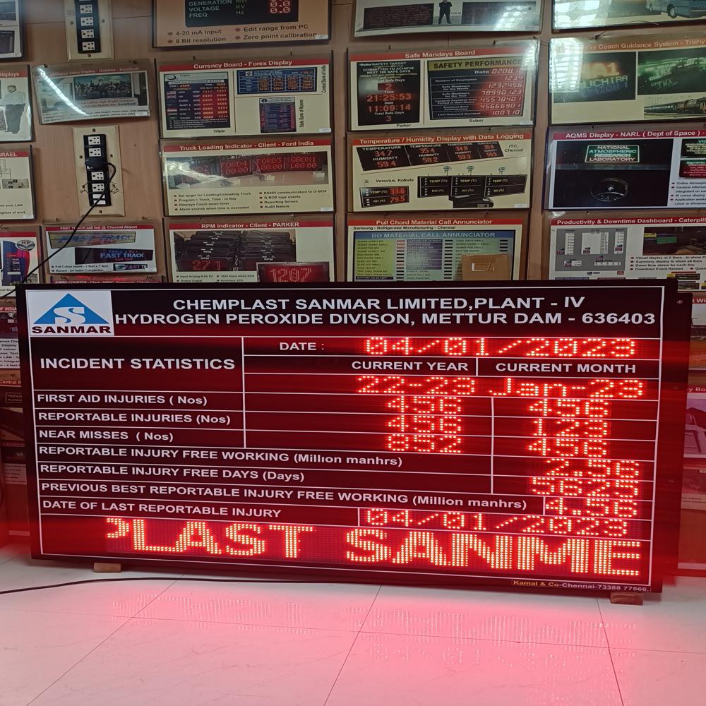 Led Industrial Safe Man Days Display Board - Led Type: Dot Matrix