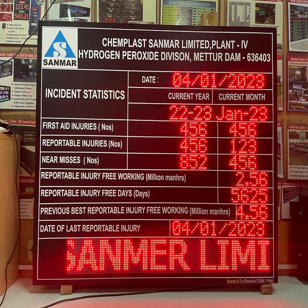 Led Industrial Safe Man Days Display Board - Led Type: Dot Matrix