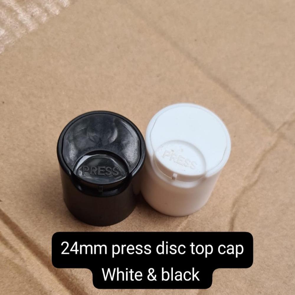 24Mm Black/White Disc Top Cap - Color: Black