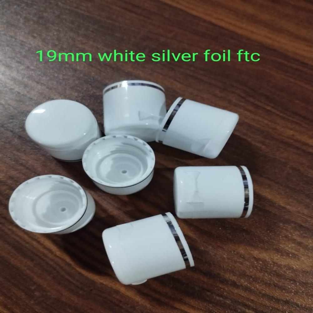 19mm White Silver Foil Flip Top 