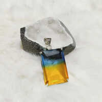 Blue Yellow Doublet Gemstone Pendant