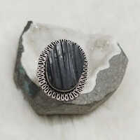 7gm Black Tourmaline Gemstone Ring
