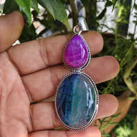Agate Pendant Double Stone - Hardness: Rigid