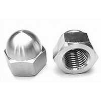 6mm Mild Steel Dome Nuts - Color: Silver