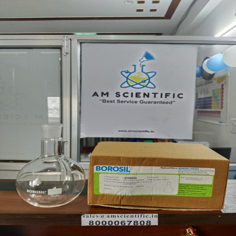 Round Bottom Flask Narrow Mouth, Short Neck With I/c Joint - Color: Transparent