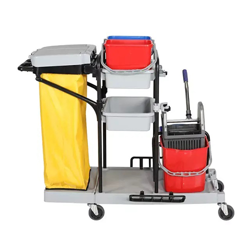 Cs-Jww01 Fiber Janitor Housekeeping Trolley - Color: Black