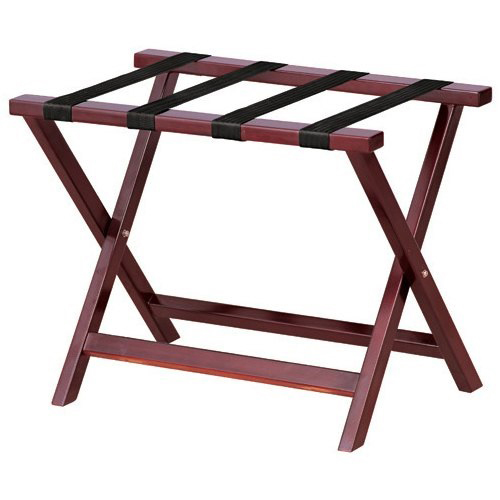 60X46X68Cm Mahogany Heavy Duty Wooden Luggage Rack - Color: Brown