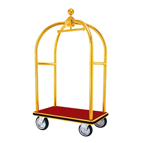 Cs-Lts02 Ss Hotel Luggage Trolley - Color: Golden