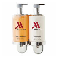 Bath Shower Gel And Conditioner Dispenser With Bracket - Color: Silver