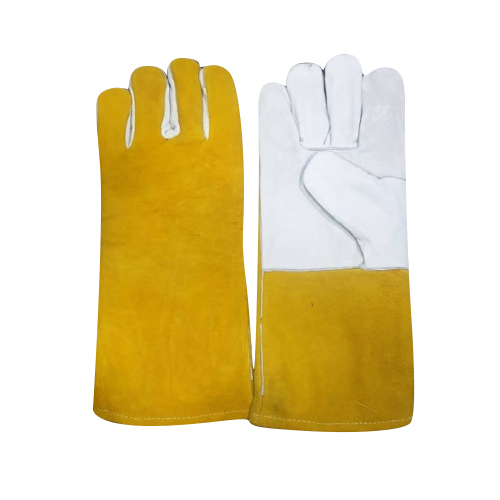 Grain Leather Gloves With Inside Drill Cotton