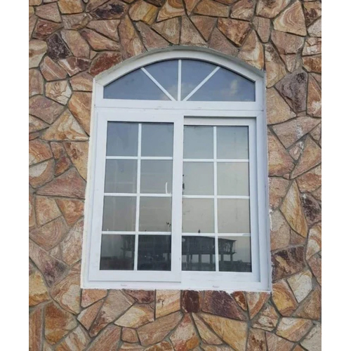 White Arch Upvc Glass Windows - Color: As Per Availability