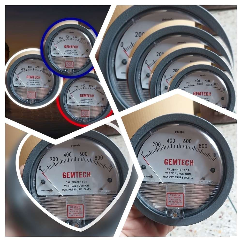 Supplier Gemtech Differential Pressure Gauge In Indore Madhya Pradesh - Accuracy: A 2% (-Ha Model A 1) Of Fs (A 3% (-Ha A 1.5%) On -0