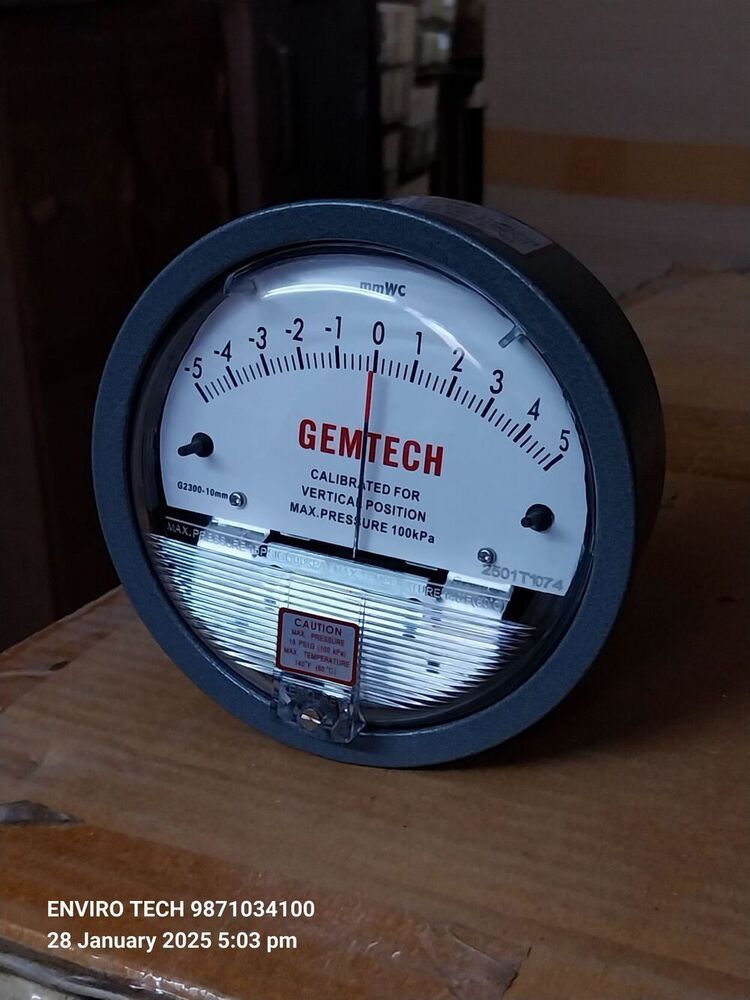 Industry Leaders Supplier Gemtech Differential Pressure Gauge Modal G2300-10 Mm Wc