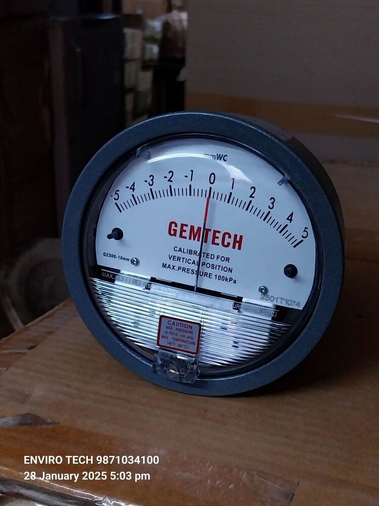 Industry Leaders Supplier Gemtech Differential Pressure Gauge Modal G2300-10 Mm Wc