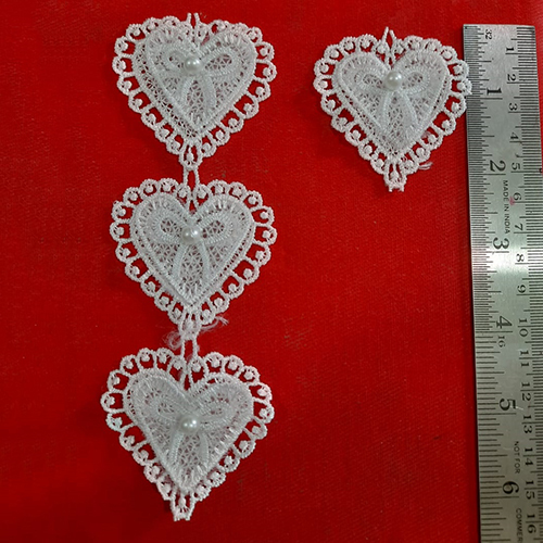 Heart Shape Embroidered Lace Latkan