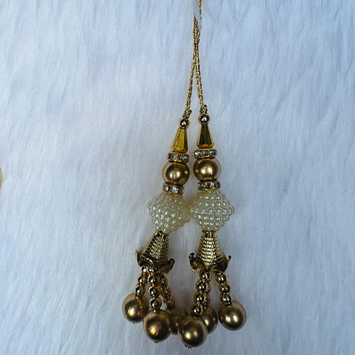 White Pearl Ethnic Glass Bead Tassel Latkan
