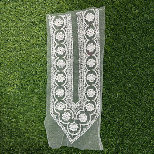 White Crochet Neck Patch For Suits