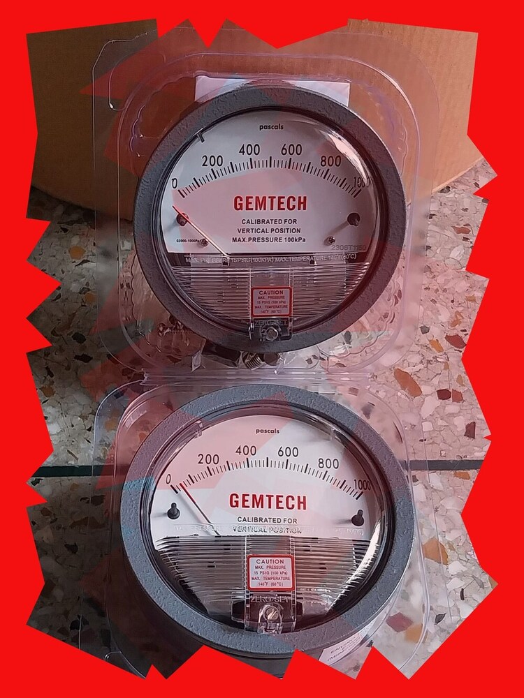 Wholesaler India Gemtech Differential Pressure Gauge In Bhubaneswar Odisha - Accuracy: A 2% (-Ha Model A 1) Of Fs (A 3% (-Ha A 1.5%) On -0