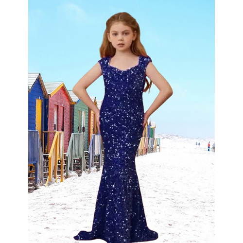 Kids Blue Georgette Gown