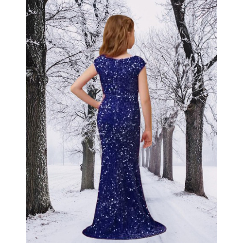 Kids Blue Georgette Gown