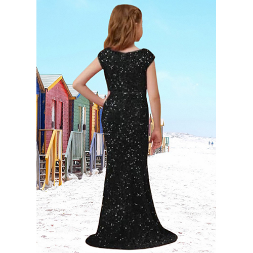 Kids Black Georgette Gown