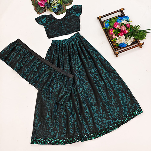 Kids Green Delta Choli