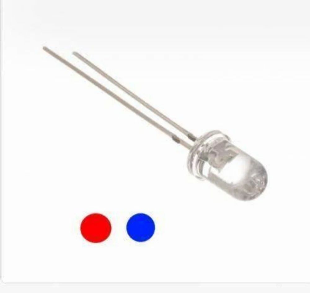 LED RED BLUE 5MM LONG LEG, Common Anode