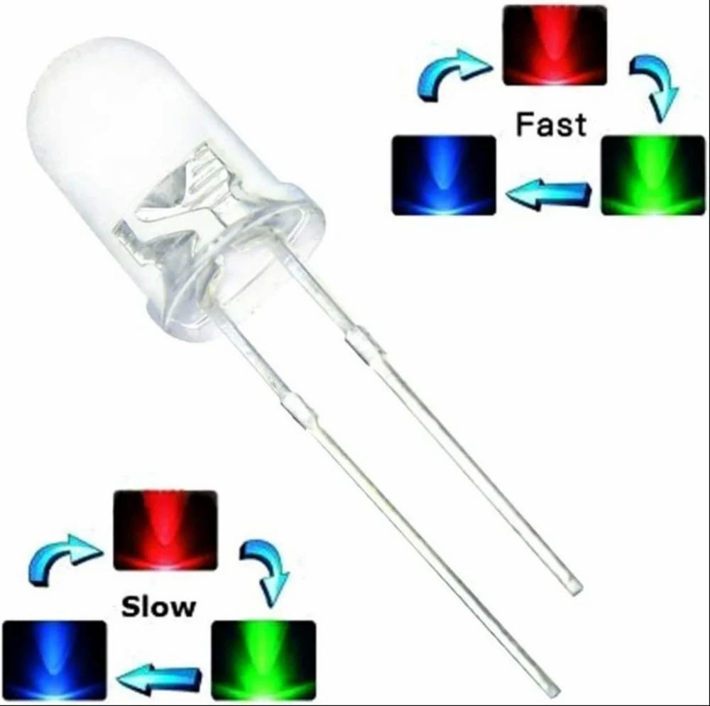 RED GREEN BLUE 5 MM SLOW FAST LED