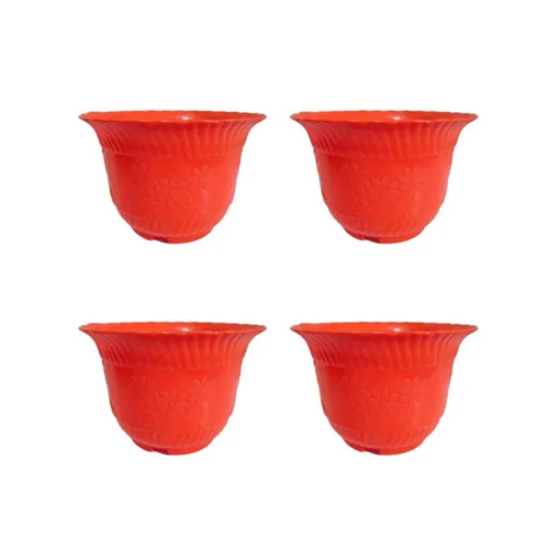Round Plastic Flower Pot - Color: Multi