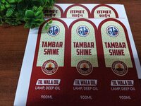 Oil Bottle Label - Color: Red